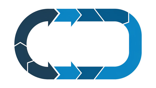Abstract circular flow diagram made of blue arrows with circular business direction infographic strategy continuous optimization progress workflow management planning