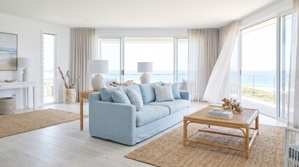 Fototapeta premium modern living room with fireplace