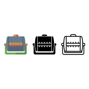 Toaster icons in different colors and styles isolated on white background