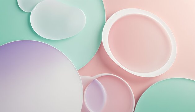 Abstract pastel 3d shapes representing wellbeing and soft values