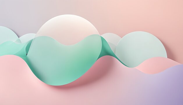 Abstract pastel 3d shapes representing wellbeing and soft values