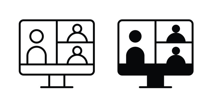 Webinar icon in black, best for Web Design