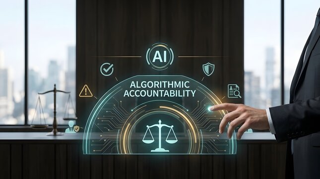 Algorithmic accountability AI regulation legal compliance corporate ethics justice scale interface