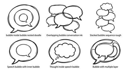 Fototapeta premium Set of Hand Drawn Speech Bubbles and Thought Balloons.