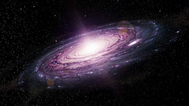 Stunning spiral galaxy with vibrant stars and cosmic dust in deep space universe