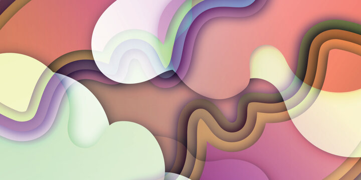 Abstract Colorful Wavy Layered Paper Cut Background Design