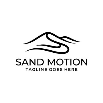 Minimalist flowing sand dune lines logo for motion branding.