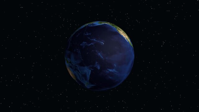 Earth Zoom Animation Focusing on Izhevsk Russia with Geographic Coordinates