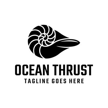 Nautilus shell spiral logo for Ocean Thrust.