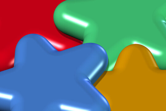 Colorful abstract shapes forming star pattern background
