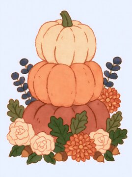 stack of 3 heirloom pumpkins, bottom one in a terra cotta color