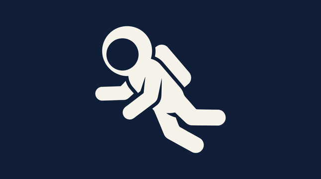 Minimalist vector illustration of an astronaut floating in space.