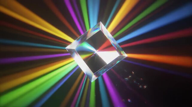 Abstract Luminous Prism with Radiant Beams 4K Generative AI