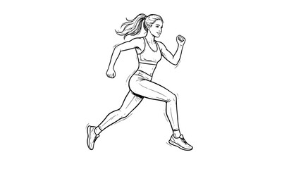 Obraz premium Hand Drawn Exercising Woman Sketch Vector Illustration