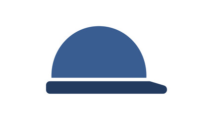 Fototapeta premium Minimalist blue safety helmet icon for construction and labor