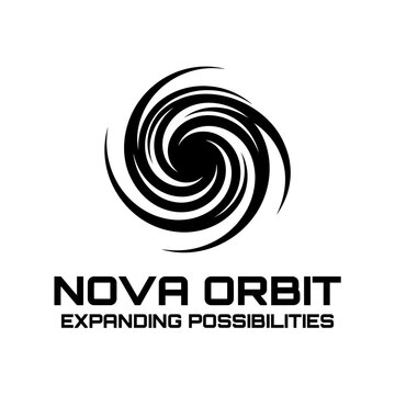 Swirling spiral vortex expansion logo.