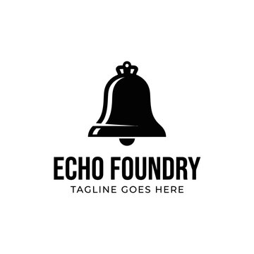 Traditional bell silhouette logo for metalwork branding.