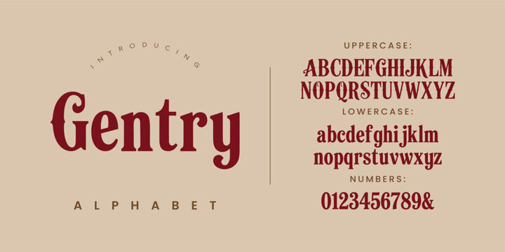 Gentry elegant serif retro vintage typeface font display western typography classic label branding header style
