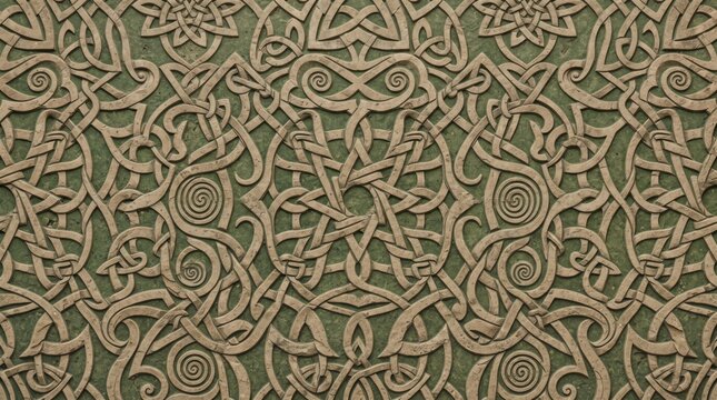Celtic knot with interwoven background ornamental sculpture abstract geometric decorative