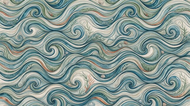 Mosaic wave pattern with repeating background abstract colorful decorative wallpaper backdrop