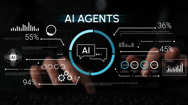 Hands Typing on Keyboard Surrounded by Digital Graphics of AI Agents, Statistical Data, and Visualizations Representing Technology and Innovation. Entropy.
