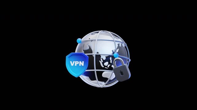 VPN Network Security 3D Animation