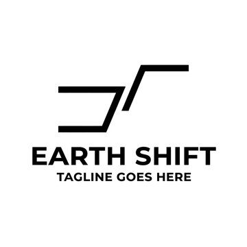 Minimalist linear design representing geological movement, change, and structural shift concepts.