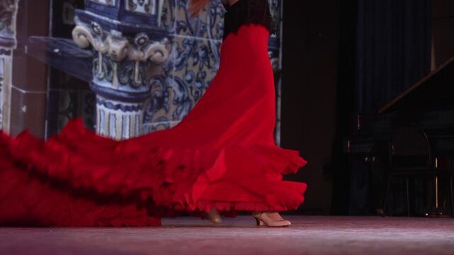 Flamenco dancer. Traditional Spanish flamenco dance performance