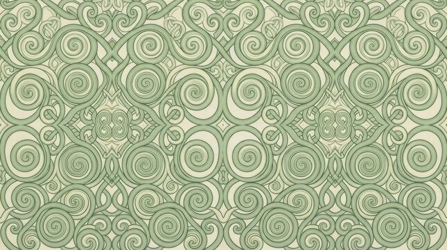 Light green spiral pattern with background abstract repeating wallpaper ornamental decorative