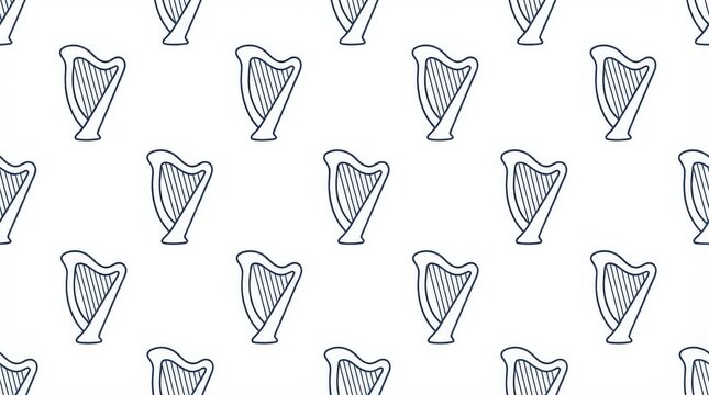 Minimal harp icons with instrument background illustration backdrop wallpaper creative