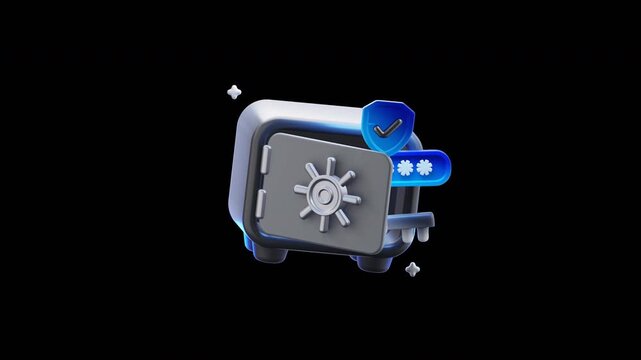 Password Vault Security 3D Animation