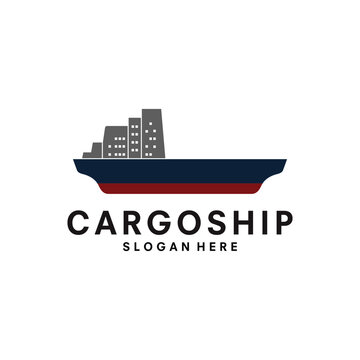 Cargo Ship logo symbol vector template illustration