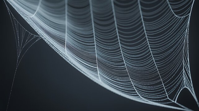 Intricate spider web glowing against a dark and moody background texture