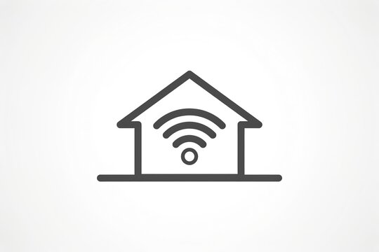 Smart Home WiFi Icon Representing Wireless Internet Connection And Residential Network Technology