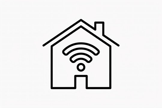 Smart Home WiFi Icon Representing Wireless Internet Connectivity And Connected Home Network Technology