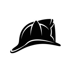 Fototapeta premium Minimalist black silhouette of a firefighter helmet