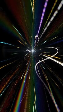 Centered bright white lens flare with blue accents