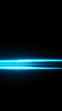 Glowing blue horizontal energy beam on black background
