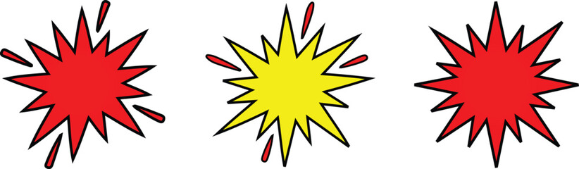 Comic book style explosion speech bubble burst shapes with pop art, explosion © habiba creative