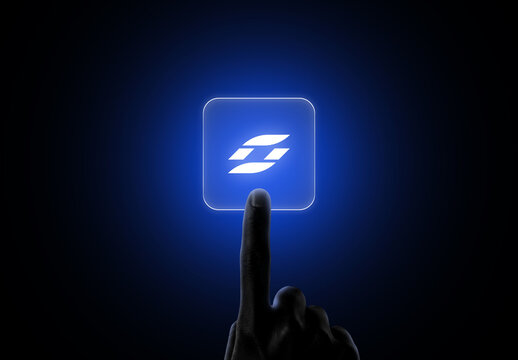Transparent Glass Mockup in Hand for Logo Display