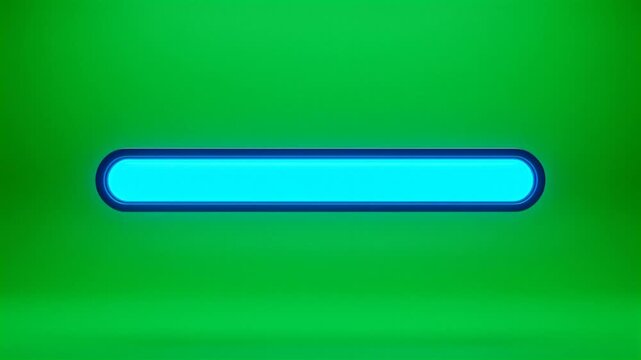 Glowing blue digital loading bar animation on green screen background HD video for video editing