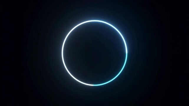 Glowing circular loading progress indicator loop on dark background HD video for video editing