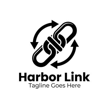 Industrial logo representing logistics, connectivity, and secure maritime supply chain solutions.