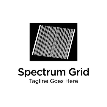 Minimalist square icon featuring parallel vertical lines representing data and scanning.