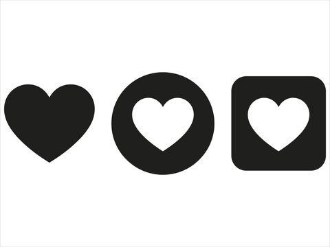 Heart icon set, love symbols