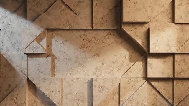 Architectural Geometric Texture Wall with Moving Light Seamless Video Loop