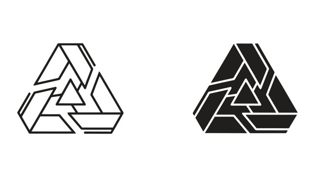 Abstract triangle logo icon. Geometric shape symbol for modern branding and tech design.