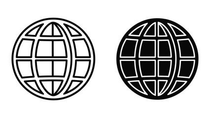 Obraz premium Globe icon set. Global network symbols for web and digital interface design.