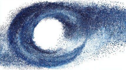 Fototapeta premium Abstract Swirl of Blue Particles Creating a Cosmic Spiral Effect