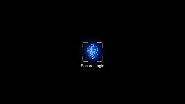 Digital fingerprint biometric authentication ui animation for secure login and identity verification
